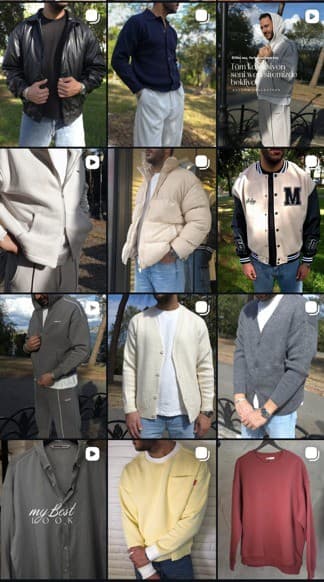 Erkek Giyim Markası — Instagram grid